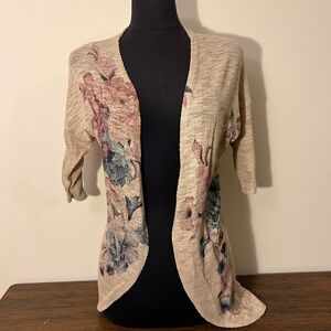 Live in the moment tan floral boho cardigan